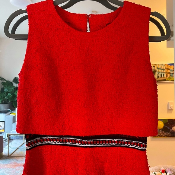 Oscar de la Renta Dresses & Skirts - Oscar de la Renta Vintage Red Tweed Shift Dress 6